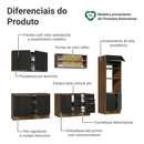 Armário de Cozinha Completa 310 cm Rustic/Preto Lux Madesa 03