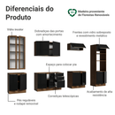 Armário de Cozinha Completa 340 cm Rustic/Preto Lux Madesa 03