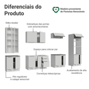 Armário de Cozinha Completa 340 x 60 cm Branco/Branco Veludo Lux Madesa 04