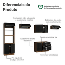 Armário de Cozinha Completa 350 x 60 cm Rustic/Preto Lux Madesa 02
