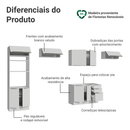 Armário de Cozinha Completa 350 x 60 cm Branco/Branco Veludo Lux Madesa 02