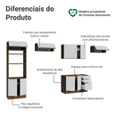 Armário de Cozinha Completa 350 x 60 cm Rustic/Branco Veludo Lux Madesa 02