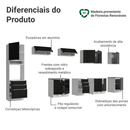 Armário de Cozinha Completa 400 cm Branco/Preto Lux Madesa 02