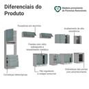 Armário de Cozinha Completa 400 cm Branco/Cinza Lux Madesa 02