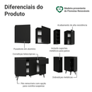 Armário de Cozinha Compacta 180 cm Preto Nice Madesa 01