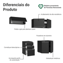 Armário de Cozinha Compacta 200 cm Suspenso Preto Nice Madesa 05