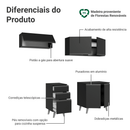 Armário de Cozinha Compacta 200 cm Preto Nice Madesa 06
