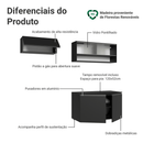 Armário de Cozinha Compacta 200 cm Suspenso Preto Nice Madesa 07