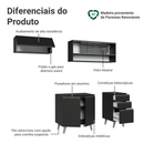 Armário de Cozinha Compacta 200 cm Preto Nice Madesa 14