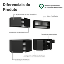 Armário de Cozinha Completa 260 cm Suspenso Preto Nice Madesa 04