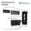 Armário de Cozinha Completa 260 cm Preto Nice Madesa 03