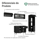 Armário de Cozinha Completa 260 cm Preto Nice Madesa 04