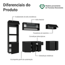 Armário de Cozinha Completa 260 cm Suspenso Preto Nice Madesa 014