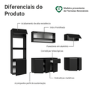 Armário de Cozinha Completa 260 cm Suspenso Preto Nice Madesa 015