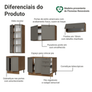 Armário de Cozinha Completa 270 cm Rustic/Cinza Vik Madesa 05