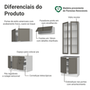 Armário de Cozinha Completa 270 cm Branco/Cinza Vik Madesa 06