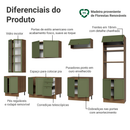 Armário de Cozinha Completa 340 cm Rustic/Verde Vik Madesa 01
