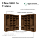 Guarda-Roupa Closet de Canto 522 cm 8 Gavetas Rustic Venus Madesa