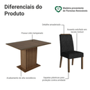 Conjunto Sala de Jantar Tampo de Vidro 4 Cadeiras Rustic/Oxford Jasmin Madesa