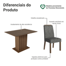 Conjunto Sala de Jantar Tampo de Madeira 4 Cadeiras Rustic/Silver Acácia Madesa