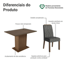 Conjunto Sala de Jantar Tampo de Vidro 4 Cadeiras Rustic/Silver Pitanga Madesa