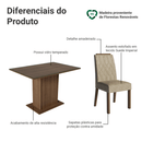 Conjunto Sala de Jantar Tampo de Vidro 4 Cadeiras Rustic/Imperial Pitanga Madesa