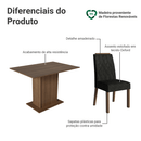 Conjunto Sala de Jantar Tampo de Madeira 4 Cadeiras Rustic/Oxford Romã Madesa