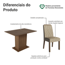 Conjunto Sala de Jantar Tampo de Madeira 4 Cadeiras Rustic/Imperial Romã Madesa