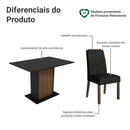 Conjunto Sala de Jantar Tampo de Madeira 4 Cadeiras Rustic/Preto/Oxford Romã Madesa