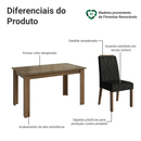 Conjunto Sala de Jantar Tampo de Vidro 4 Cadeiras Rustic/Oxford Pétala Madesa