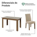 Conjunto Sala de Jantar Lótus Mesa Tampo de Madeira 4 Cadeiras Rustic/Crema/Suede Imperial Madesa
