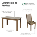Conjunto Sala de Jantar Alva Mesa Tampo de Madeira 4 Cadeiras Rustic/Crema/Bege Marrom Madesa