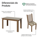 Conjunto Sala de Jantar Alva Mesa Tampo de Madeira 4 Cadeiras Rustic/Crema/Lírio Bege Madesa
