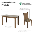 Conjunto Sala de Jantar Amora Mesa Tampo de Madeira 4 Cadeiras Rustic/Crema/Bege Marrom Madesa