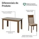Conjunto Sala de Jantar Mel Mesa Tampo de Madeira 4 Cadeiras Rustic/Crema/Sintético Bege Madesa