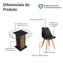 Conjunto Sala de Jantar Denali Mesa Tampo de Vidro 4 Cadeiras Preto/Rustic/Preto Madesa