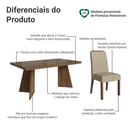 Conjunto Sala de Jantar Tampo com Vidro 4 Cadeiras Rustic/Imperial Todi Madesa