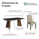 Conjunto Sala de Jantar Tampo com Vidro 4 Cadeiras Rustic/Preto/Imperial Todi Madesa