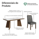 Conjunto Sala de Jantar Tampo com Vidro 4 Cadeiras Rustic/Branco/Silver Todi Madesa