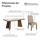 Conjunto Sala de Jantar Tampo com Vidro 4 Cadeiras Rustic/Branco/Imperial Todi Madesa