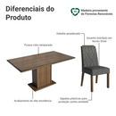 Conjunto Sala de Jantar Tampo de Vidro 6 Cadeiras Rustic/Silver Azaleia Madesa