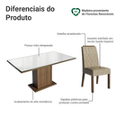 Conjunto Sala de Jantar Tampo de Vidro 6 Cadeiras Rustic/Branco/Imperial Azaleia Madesa