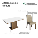 Conjunto Sala de Jantar Tampo de Madeira 6 Cadeiras Rustic/Branco/Imperial Bosque Madesa
