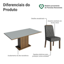 Conjunto Sala de Jantar Tampo de Madeira 6 Cadeiras Rustic/Cinza/Silver Bosque Madesa