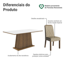 Conjunto Sala de Jantar Tampo de Madeira 6 Cadeiras Rustic/Branco/Imperial Cedro Madesa