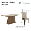 Conjunto Sala de Jantar Tampo de Madeira 6 Cadeiras Rustic/Crema/Imperial Cedro Madesa
