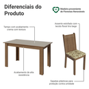 Conjunto Sala de Jantar Dolce Mesa Tampo de Madeira 6 Cadeiras Rustic/Crema/Lírio Bege Madesa
