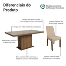 Conjunto Sala de Jantar Tampo com Vidro 6 Cadeiras Rustic/Crema/Imperial Alba Madesa