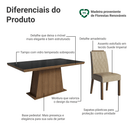 Conjunto Sala de Jantar Tampo com Vidro 6 Cadeiras Rustic/Preto/Imperial Colmar Madesa