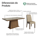 Conjunto Sala de Jantar Tampo com Vidro 6 Cadeiras Rustic/Crema/Imperial Colmar Madesa